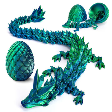 Letapapa 3D Printed Dragon, Dragon Eggs With Dragon Inside, Mythical 3D Dragon, Articulated Crystal Dragon, Dragon Egg Fidget To