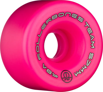 Rollerbones Team Logo 98A Recreational Roller Skate Wheels (Set Of 8), Pink, 57Mm