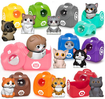 Learning Toys For 1 2 3 Year Old Boys Girls, 20 Pcs Cat Toys For Toddlers 1-3, Kitten Finger Puppet Games, Counting Matching Sorting Motor Educational Playset, Gifts For Baby Toddlers Age 12-18 Months