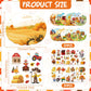 JUNEBRUSHS 30 Packs Fall Thanksgiving Crafts,Autumn Pumpkin Scene Crafts Fall DIY Ornaments Stickers Craft for Home School Class