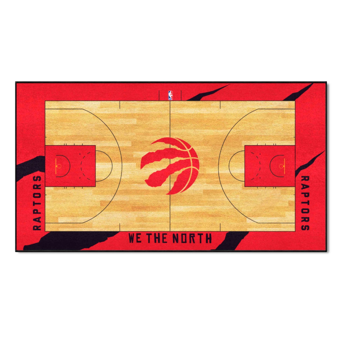 FANMATS 9418 Toronto Raptors Large Court Runner Rug - 30in. x 54in. - Circular Toronto Raptors with Clawed Basketball Logo