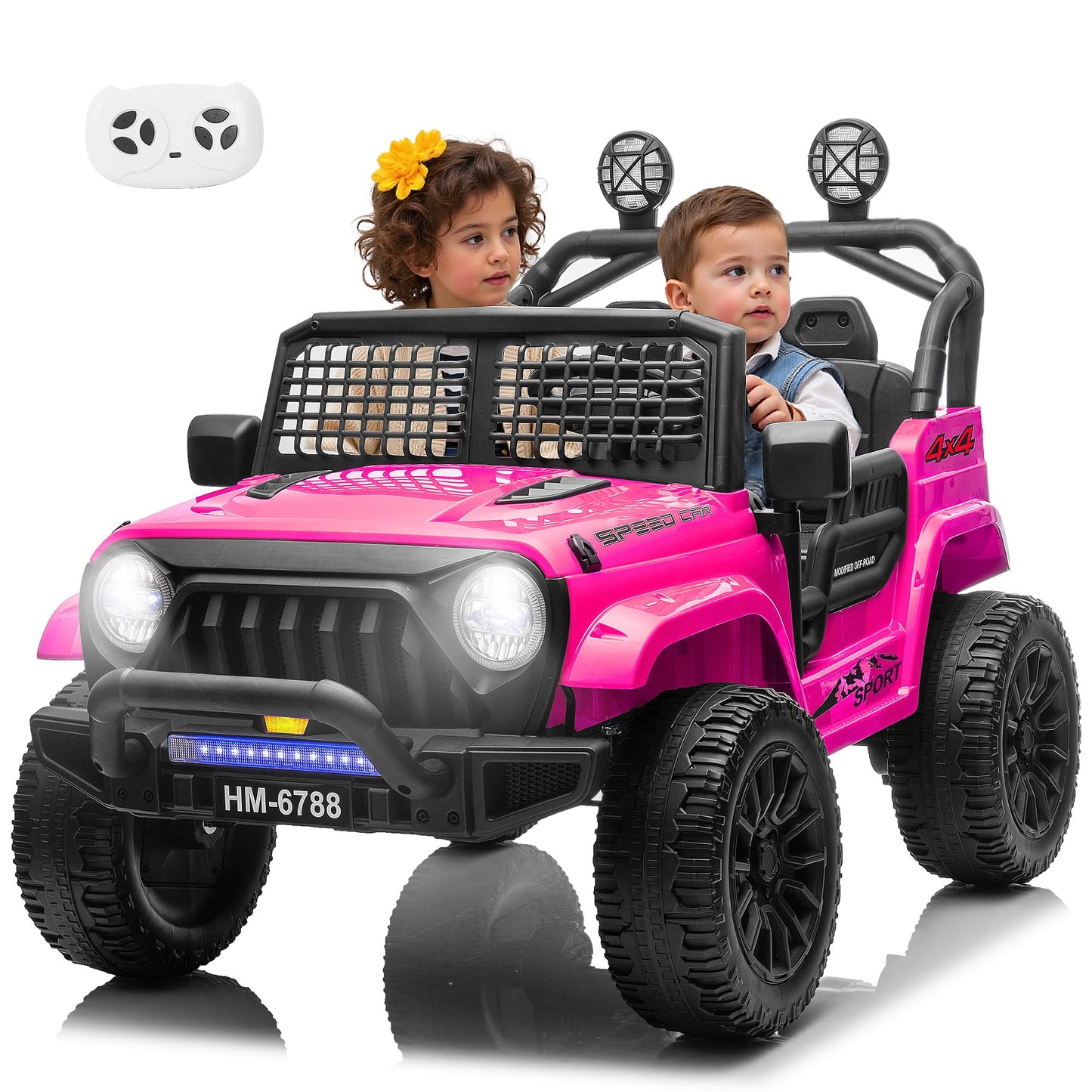 Beblinglet 2 Seater Ride on Car for Kids, 24V Electric Ride On Truck Toy w/Remote Control, 4.97 MPH Max, 4 Wheeler Suspension, 3
