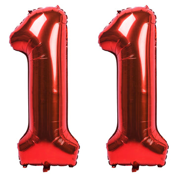 40 In Red Number Balloons Helium Foil Mylar Balloon Birthday Party Banquet Decoration Digital 11