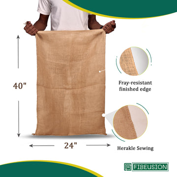 Heavy Duty Reusable Burlap Sacks 24 X 40 - Perfect Sack Race Bags for mature-themeds and Kids  Outdoor Lawn Games  Vegetable Storage & Gardening - Holds Up to 50lbs - Potato Sacks Set of 6