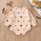 Fybitbo Halloween Baby Girl Boy Clothes Pumpkin Romper Sweatshirt Onesie Long Sleeve Bodysuit Top Fall Winter Outfit (Halloween Romper,18-24 Months)
