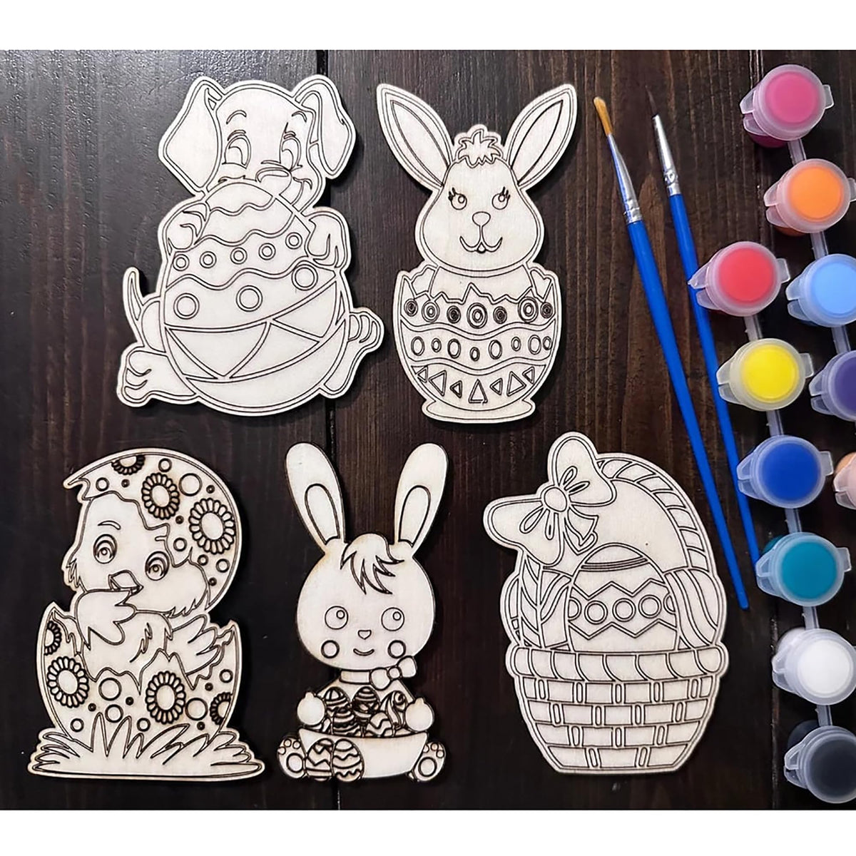Cliths Diy Wood Paint Kit For Kids, Bunny Painting Set For Children, Party Game & Classroom Activity, Mdf Wooden Paint Craft, Id