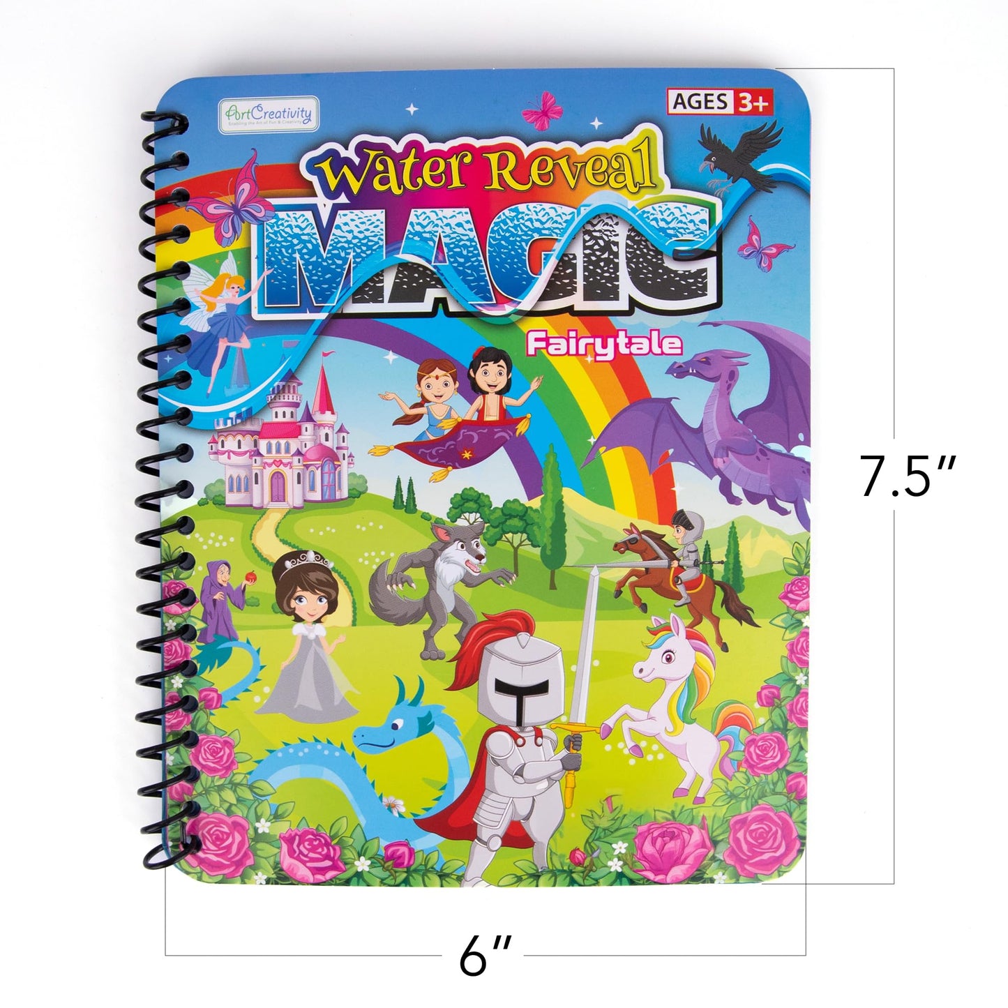 ArtCreativity 4 Pack Magic Water Coloring Books for Toddlers, Reusable Magic Water Pen Coloring Books for Kids Ages 1 2 3 4 - Me