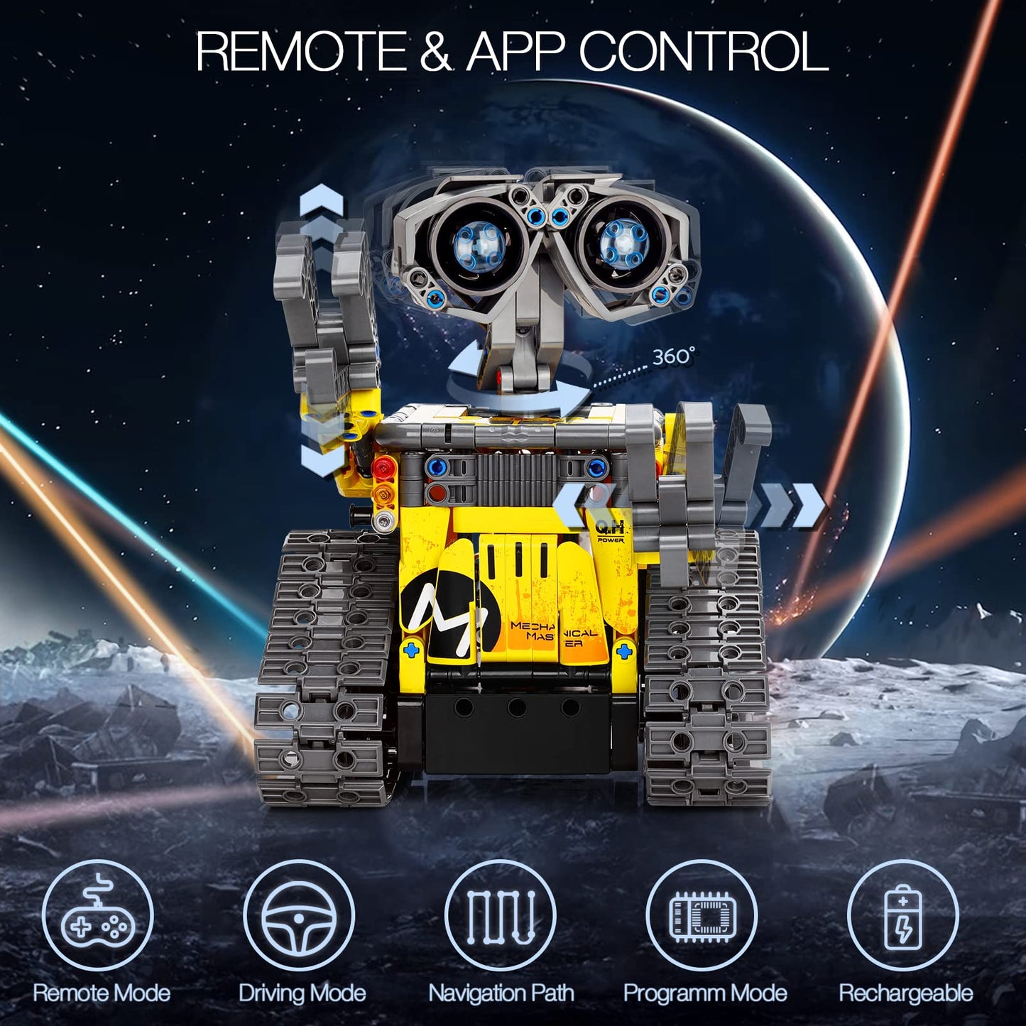 Sillbird Stem Building Toys, Remote & App Controlled Creator 5In1 Wall Robot/Explorer Robot/Mech Dinosaur Toys Coding Set, Creative Gifts For Boys Girls Kids Aged 6 7 8-13 (435 Pieces)