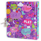 Mollybee Kids My Favorite Things Lock And Key Diary Notebook For Girls, 5.5 X 6.25 Inches, 208 Lined Pages, Padlock With 2 Keys, Purple