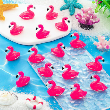 LHSYFBZ 200Pcs Mini Resin Flamingo, Tiny Rose Red Flamingo Ducks, Cute Flamingo Figurines for Cake Topper Garden Dollhouse Lands