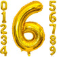 6 Number Balloon Gold 40 Inch Big Foil Mylar 6Th Balloons For 6 Year Old Boy Girl Birthday Party Decorations Wedding Anniversary