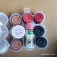 ATCUSA Carrom Board Wooden Coins Set - 20 Veneer Wood Coins, 1 Striker, 1 Powder, 4.5"x5.5", Professional Tournament Grade