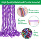 YAXINRUI 33 Inch 7 mm Metallic Purple Bead Necklaces, 15pcs Mardi Gras Beads Bulk Round Beaded Necklaces Costume Necklace for Ma