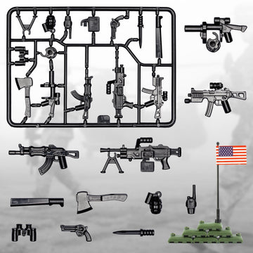 MaozyHomie 54 Pcs Military U.S.  Pack - U.S.-Vietnam War Toy Set - Compatible with Major Brands  3 Years and Up