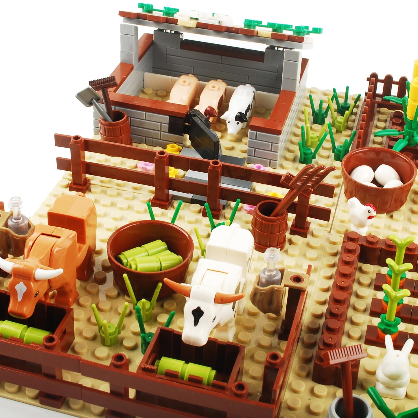 BAENRCY Building Blocks Set - Farm Field Plant & Animal Bricks Kit, Plastic, CF001ALL, Compatible with Major Brands, Animal Color