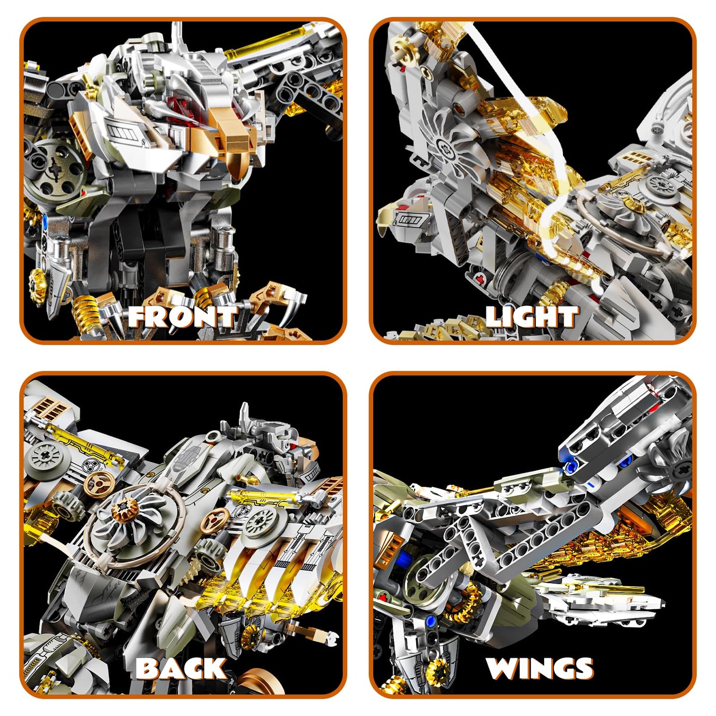 CSNRHG Mechanical Eagle Building Block Set 3D Poseable Model with Articulated Wings & Talons with Motor STEM Toy for Kids & Adul
