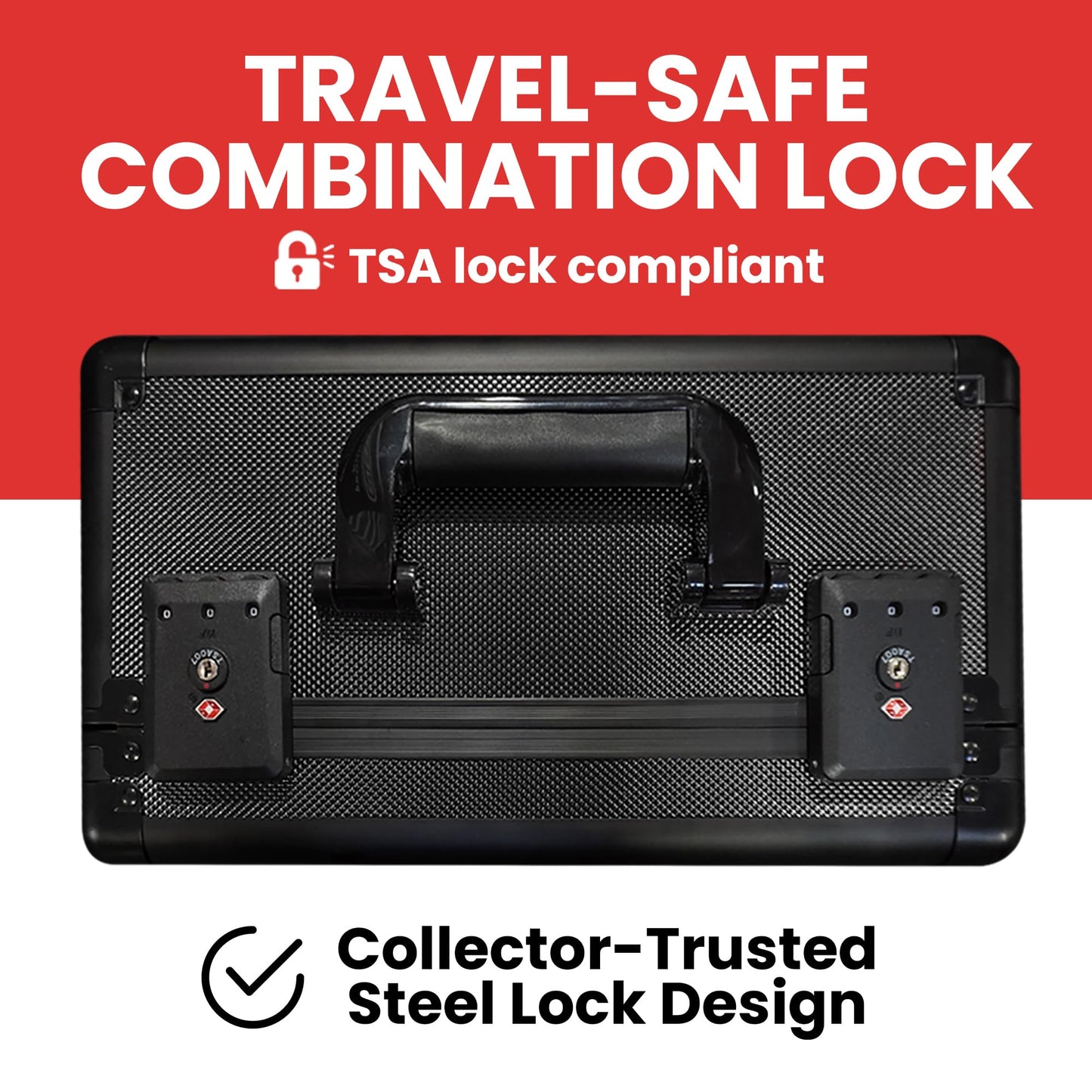 enhanced Graded Card Storage Box - Impact Resistant Graded Card Case with TSA Lock & GPS Compartment  Holds 90 PSA/BGS Cards  Toploader Cards  Sports  Trading Card Storage Box for Collectors & Travel