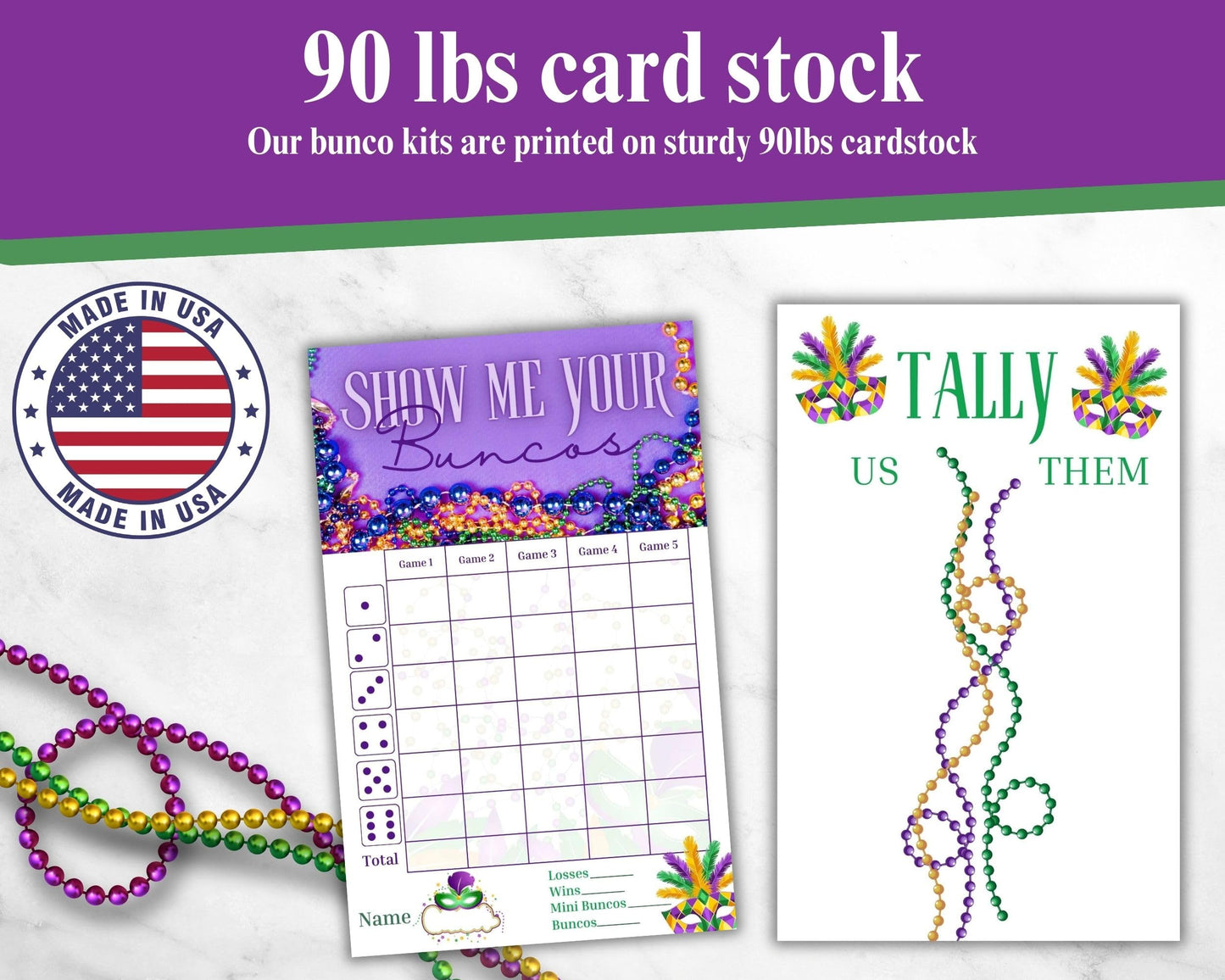 Mardi Gras Bunco Theme Set - Bunco Score Sheets - Masquerade Themed Bunco - Mardi Gras Scorecards - Tally Sheets - Ghost Player