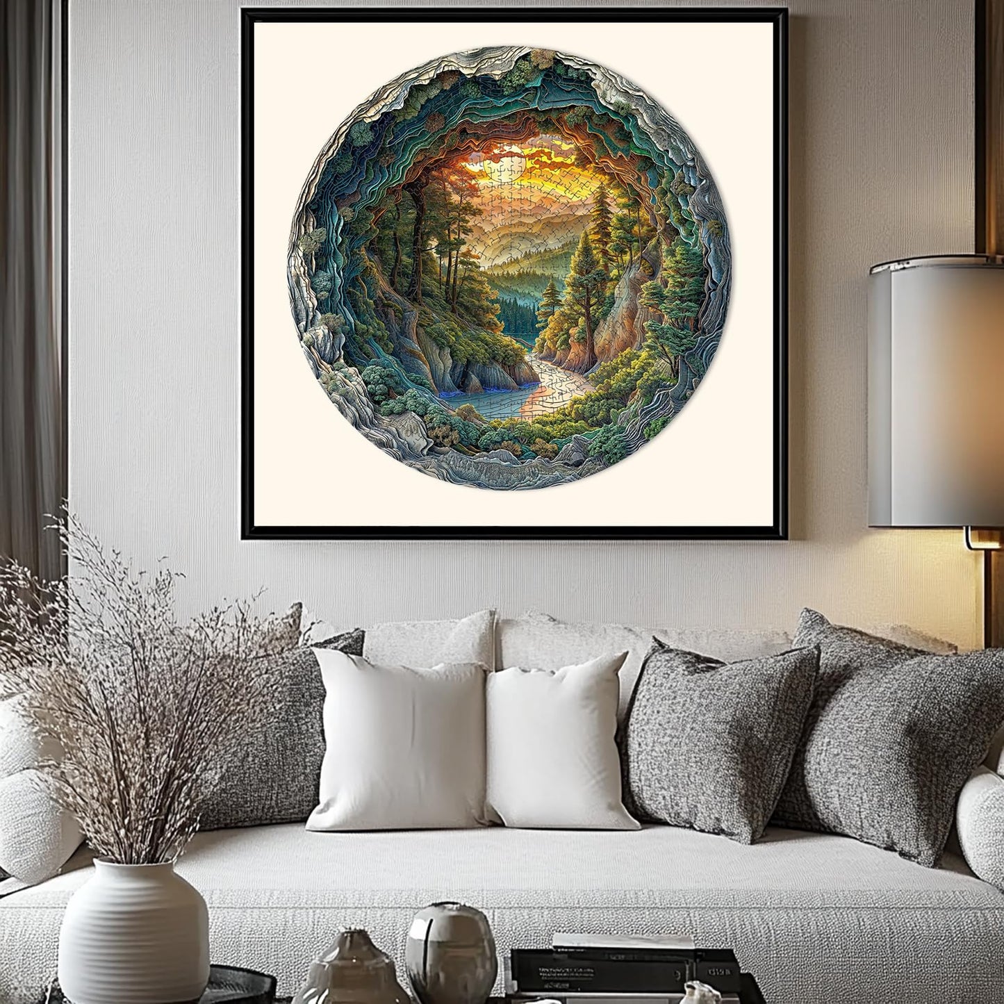 1000 Piece Puzzle for mature-themeds  3D Visual Cave Forest Jigsaw Puzzles for mature-themed  26.6 x 26.6in 1000 Pieces Flat Puzzle  Christmas Birthday Party Home Decor Gifts for Family Friends