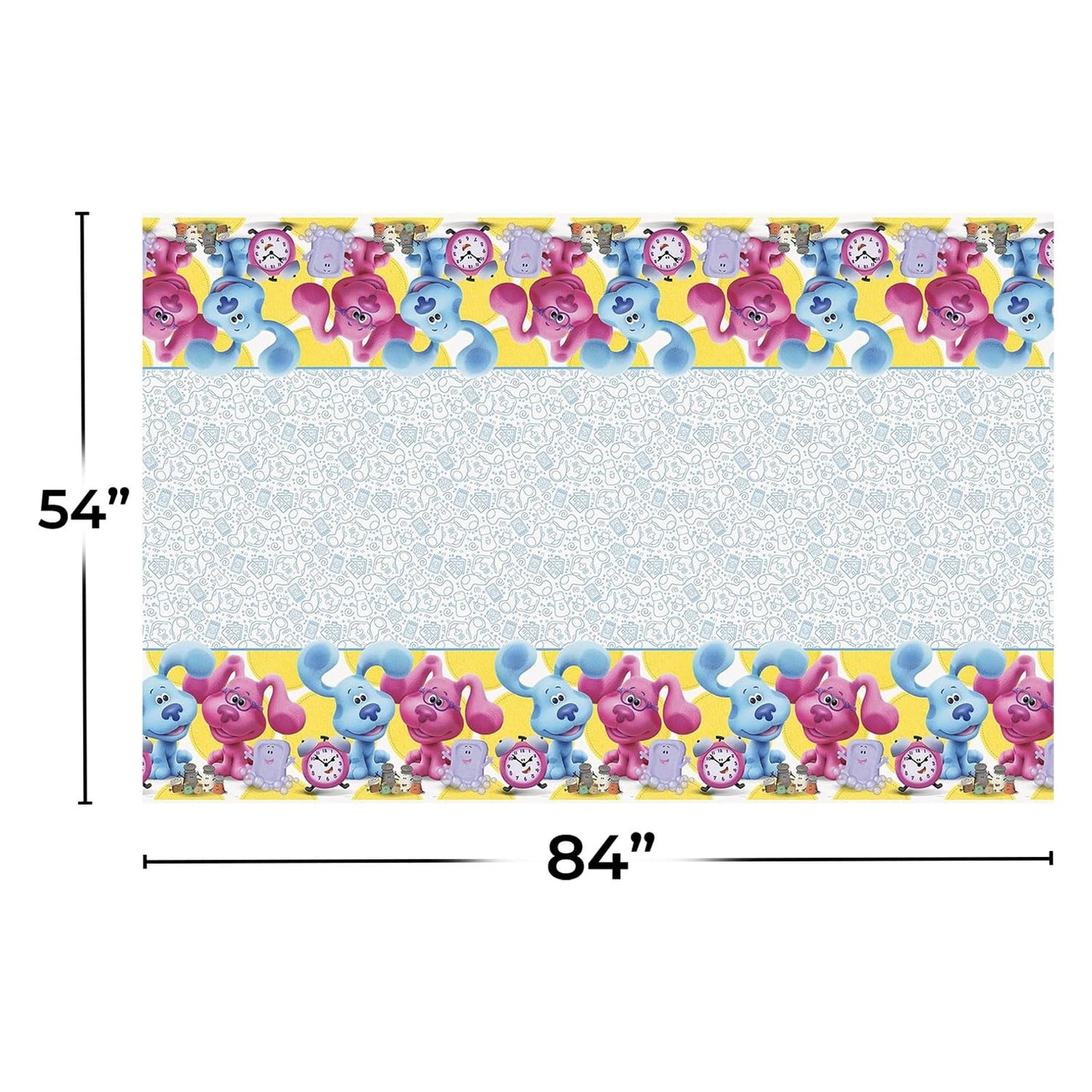 Vibrant Blues Clues Multicolor Table Cover - 54 x 84 (1 Pc.) - Durable Rectangular Plastic Tablecloth - Perfect Kids Party Deco