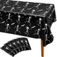 Iceyyyy 6 Packs Disposable Halloween Tablecloth - 54 x 108 Plastic Waterproof Halloween Tablecover, Rectangular Halloweens Skele