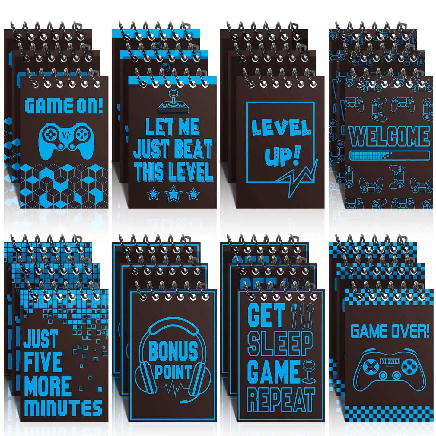 Epakh 24 Pieces Gaming Mini Notepads Video Game Notebooks Gamer Notebooks for Video Gaming Themed Birthday Party Favor Supplies 