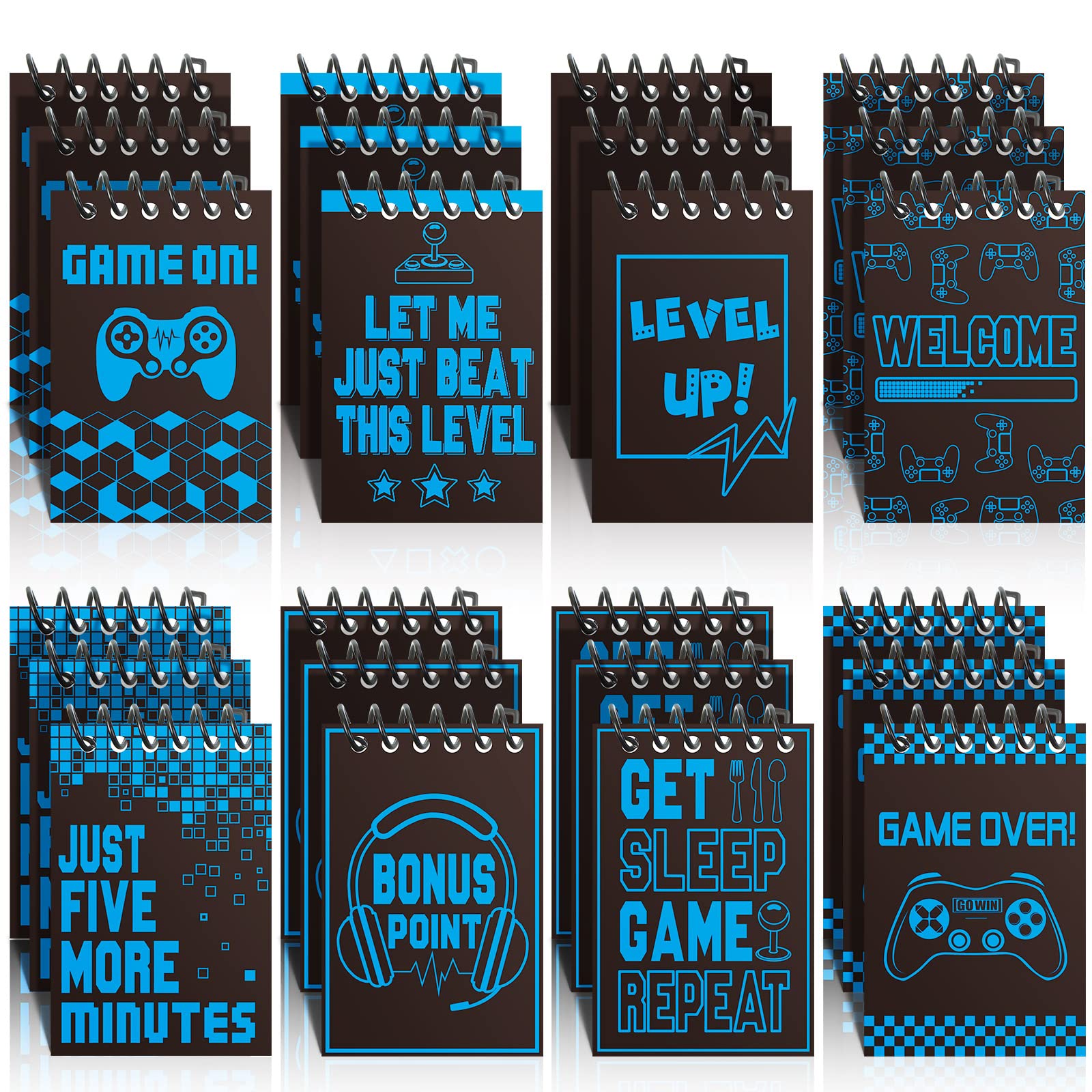 Epakh 24 Pieces Gaming Mini Notepads Video Game Notebooks Gamer Notebooks for Video Gaming Themed Birthday Party Favor Supplies 
