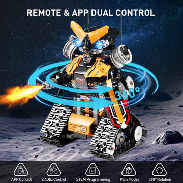 Stem Building Toys For Kids 6-12, 5In1 Remote & App Controlled Stem Robot Car Tank Building Kit, 600 Pcs Diy Educational Buildin