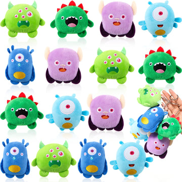 Aoriher 15 Pcs Halloween Stuffed Toys Mini Stuffed Animals Toys Halloween Plush Toys 3.2 Inch Small Devil Plush Keychain Party Favors For Halloween Birthday Party Favors Goodie Bag Fillers, 5 Styles
