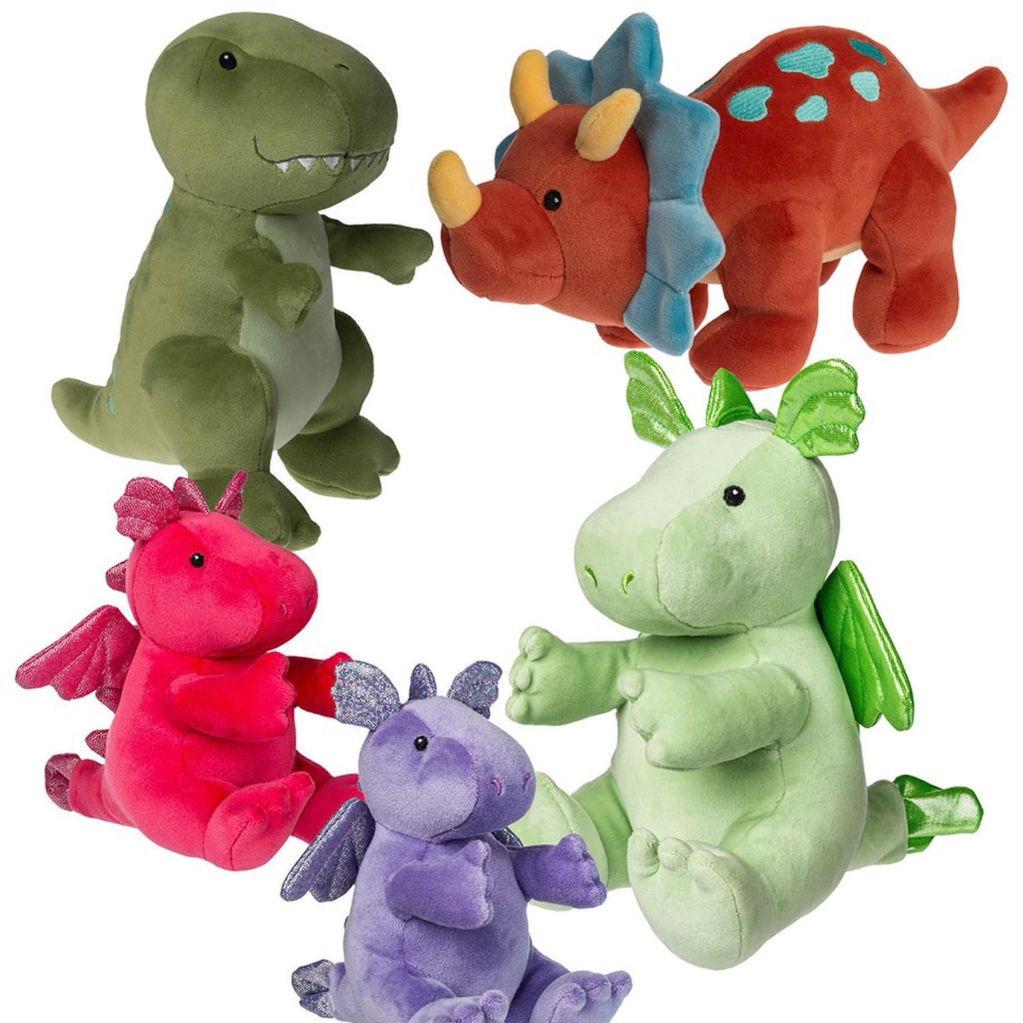 Mary Meyer Stuffed Animal Smootheez Pillow-Soft Toy, 10-Inches, Green T Rex Dinosaur