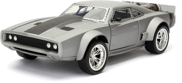 Jada Toys Fast & Furious Diecast Car - Dom's Ice Charger 1:24 Scale, Silver, Model 98291, Perfect for Kids and Adults