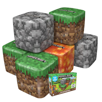 Playview Brands Six Officially Licensed Minecraft Kid Sized Giant Inflatable Building Blocks, Bunkrs 22''X22''X22''