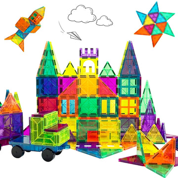 Bmag Magnetic Tiles, Building Blocks For Toddlers, 3D Magnet Building Blocks With 1 Car, Stem Educational Learning Building Blocks For Kids Children, Stacking Montessori Toys Gifts For Boys Girls