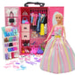Nokutip 161 Pcs 11.5 Inch Girl Doll Closet Wardrobe With Clothes And Accessories Including Wardrobe Shoes Rack Clothes Dress Swi