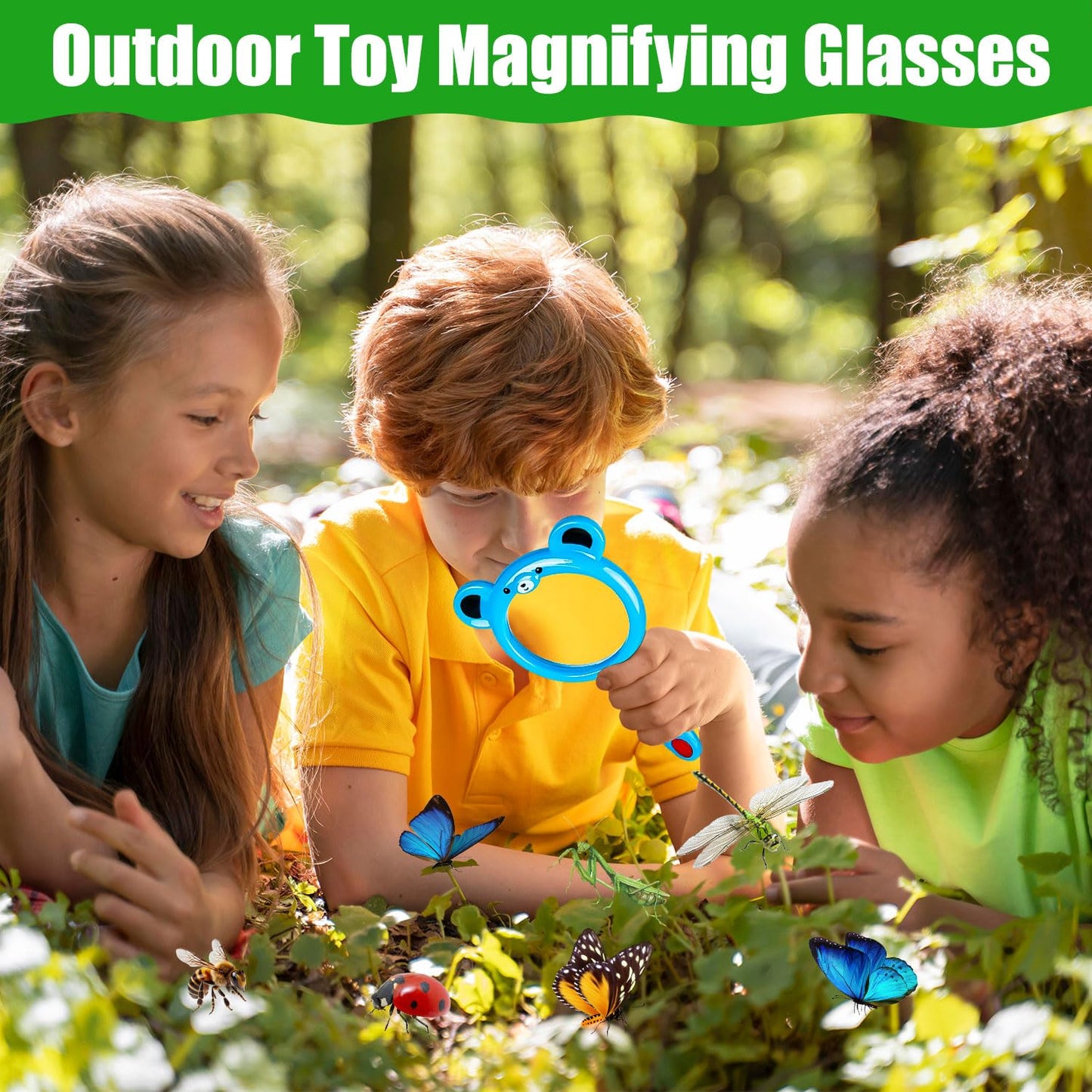 12Pcs Magnifying Glass For Kids, Colorful Hand Toy Magnifying Glass, Mini Magnifying Glasses For Science Class Reading Outdoor O