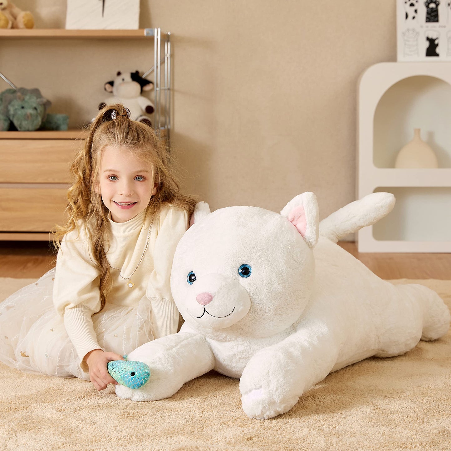 Earthsound Giant Persian Cat Stuffed Animal Plush Toy,30'' Large Jumbo Cute Soft Toys,Big Size Huge Fluffy Plushy Oversized Fat