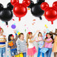 6 Pcs Mouse Head Balloons, 24'' Mouse Mylar Balloon Jumbo Mouse Head Aluminum Foil Balloons For Birthday Party Decorations Baby Shower Supplies Party Favors (Blackred)