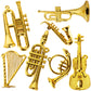 Mini Musical Instruments Set Miniature Musical Instruments Gold Christmas Tree Ornaments Mini Instruments Collection with Tiny Guitar Trumpet Saxophone Dollhouse Accessories Holiday Decorations 7pcs