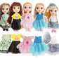 Jing Show Bussiness 5 Sets Doll Clothes For 6 Inch Doll ,Include 5 Pieces Girl Mini Dolls, 5 Sets Handmade Doll Clothes And 5 Pairs Of Doll Shoes
