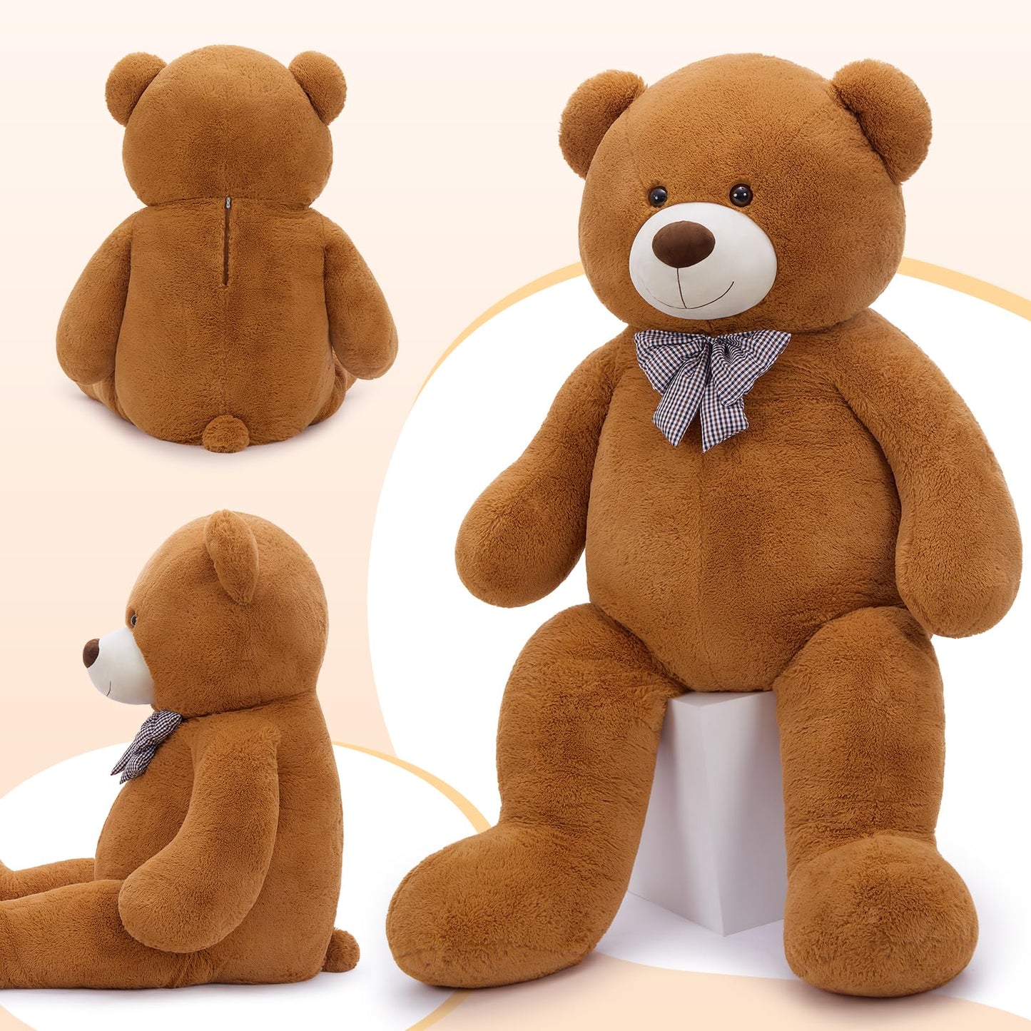 Maogolan Big Teddy Bear 5Ft For Girlfriend - Large Teddy Bear Stuffed Animal With Smiling Face - Cuddly Valentines Teddy Bear For Boyfriend,Wife,Lover