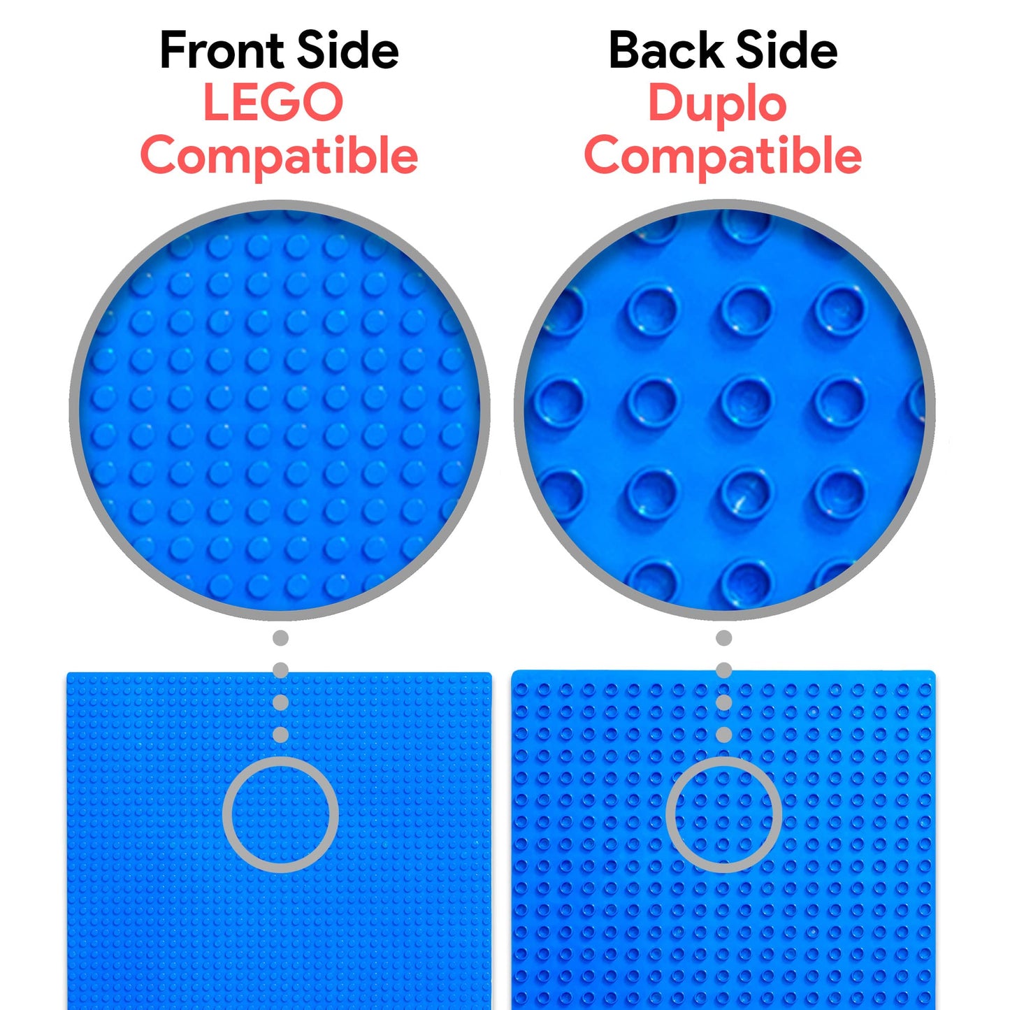 Nilo Classic Blue Baseplate, 1-Pack 12'X32' Double-Sided, Large Building Plates For Building Bricks 100% Compatible With All Major Brands