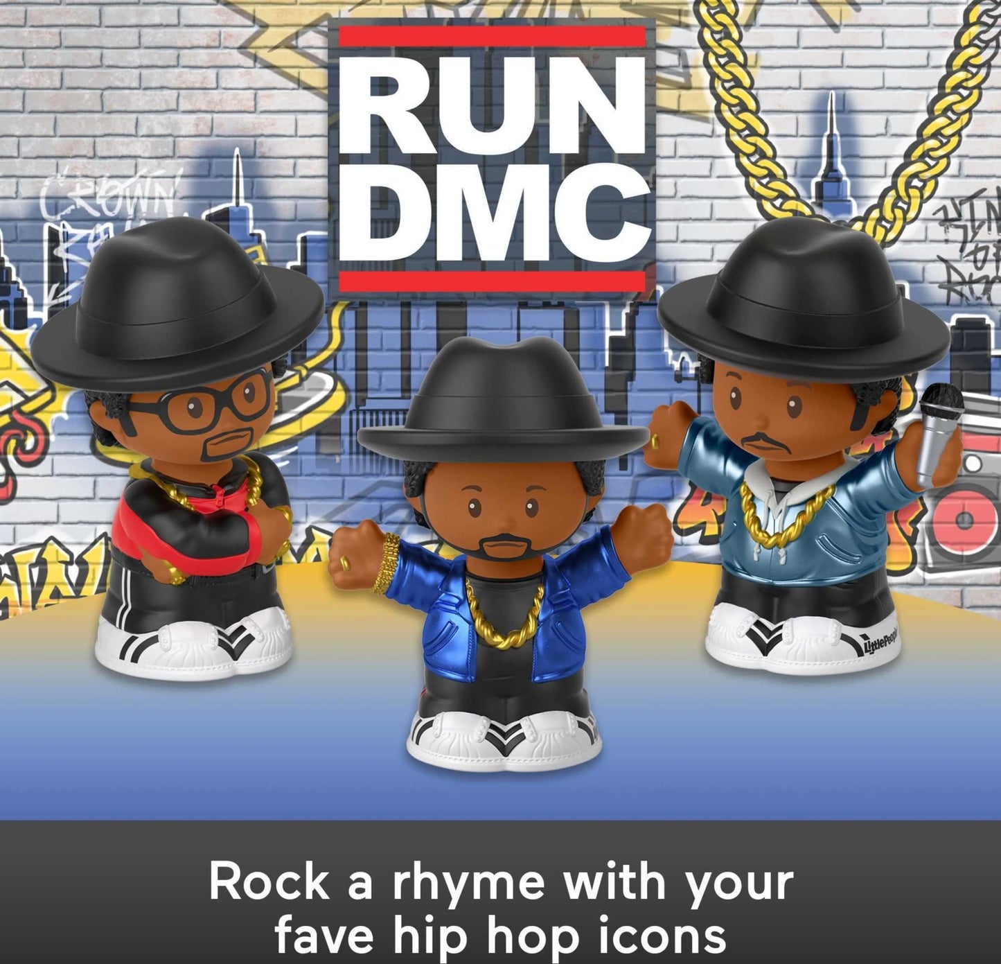 Little People Collector Run DMC Special Edition Set - 3 Figures for Adults, Multi, Plastic - Model GTM02