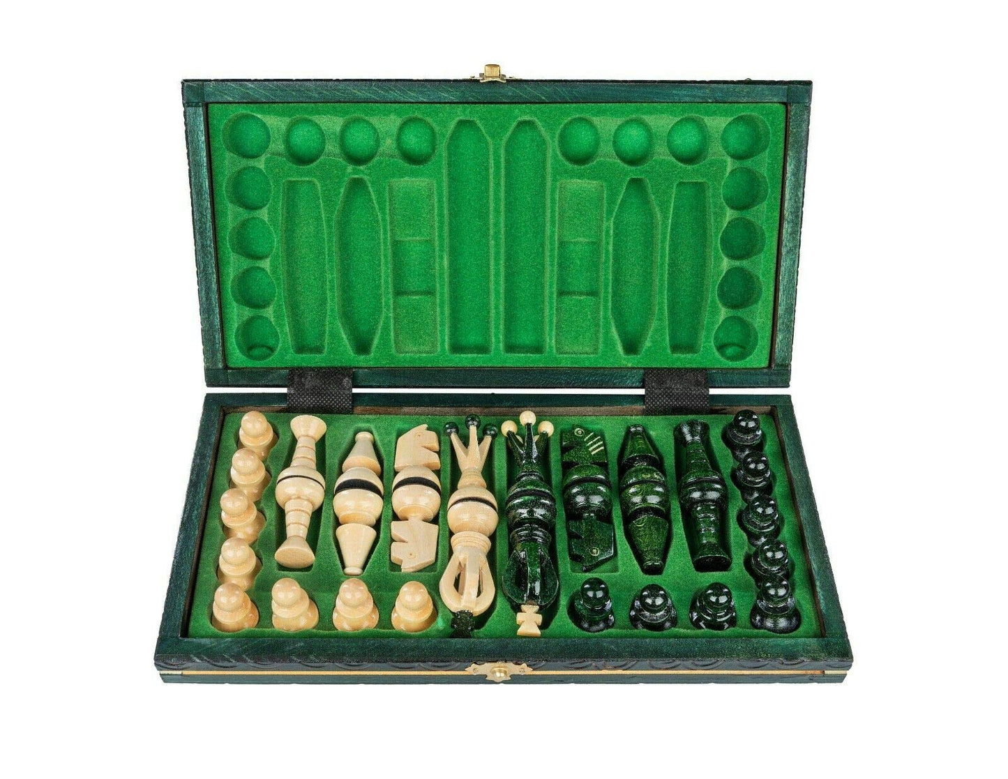 Chess And Games Shop Muba Wooden Chess Set Paris Apple Wooden International Board Vintage Carved Pieces - 14 Inches