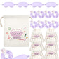 Bunnycool 24 Pcs Sleepover Spa Party Supplies Birthday Party Favor with Satin Eye Mask Satin Hair Scrunchies Gift Bag(Purple)