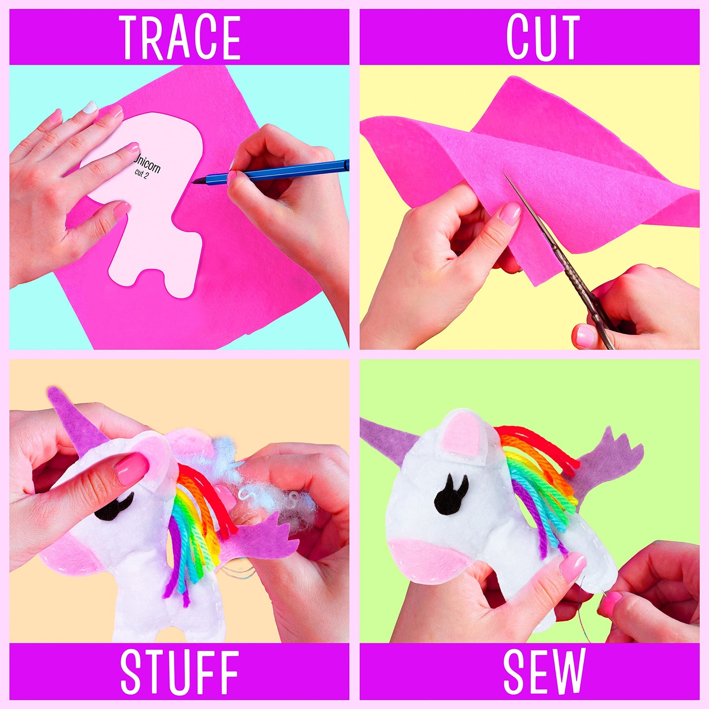 Creative Kids Felt Sewing Kit - DIY Craft for 15+ Characters - Multicolor - Model 60402 - Fun for Kids 8+