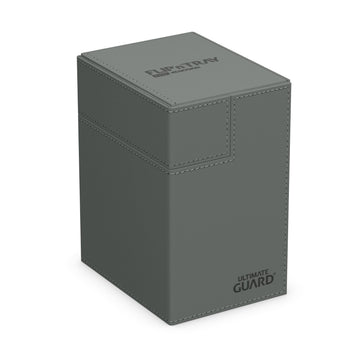 Ultimate Guard Flip'n'Tray 133+, Deck Case for 133 Double-Sleeved TCG Cards + Dice Tray, Grey, Independent Magnetic Closure & Mi