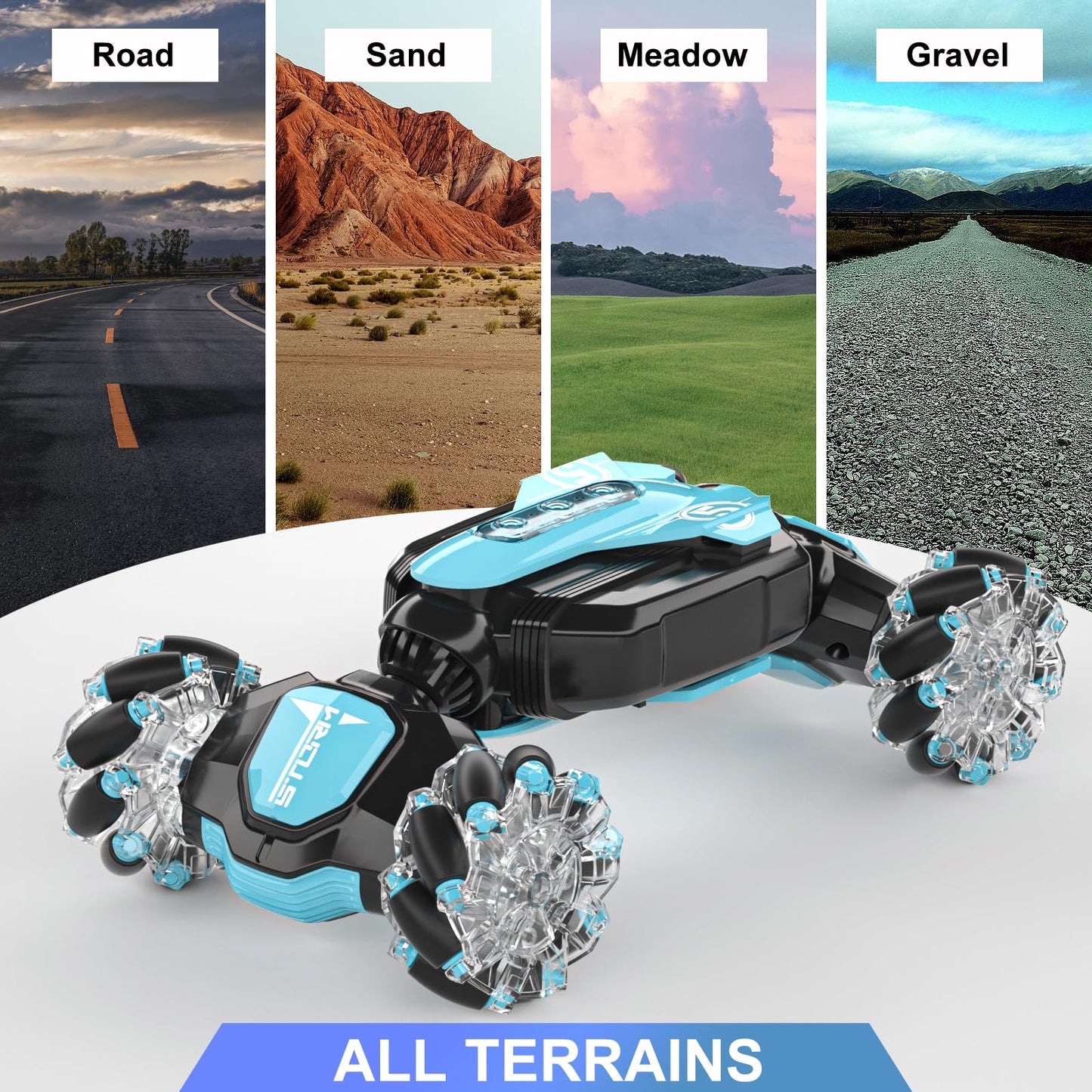 Fanfantoey Gesture Sensing RC Stunt Car Remote Control Car 360 Rotating 4WD 2.4Ghz RC Cars Transform Car Toys for Boys 4-7 Birth