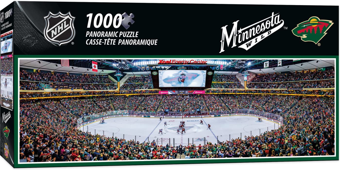 Masterpieces 1000 Piece Sports Jigsaw Puzzle - Nhl Minnesota Wild Center View Panoramic - 13''X39''