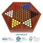 Offelec Wooden Chinese Checkers Set, 13" Game Board with Storage Drawer, 60+12 Glass Marbles in 6 Colors, Family Fun Game