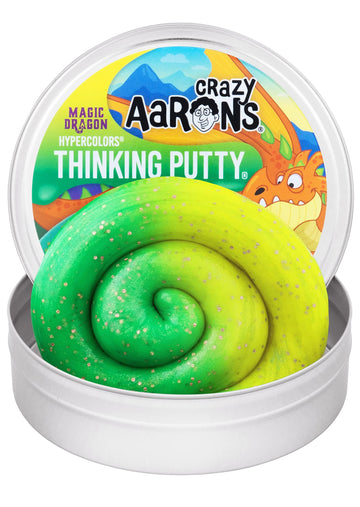 Crazy Aaron'S Color Changing Putty - 4' Magic Dragon Hypercolor - Green And Yellow Color Changing Putty, Never Dries Out